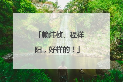 赖炜桢、程祥阳，好样的！