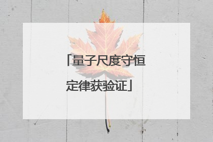 量子尺度守恒定律获验证