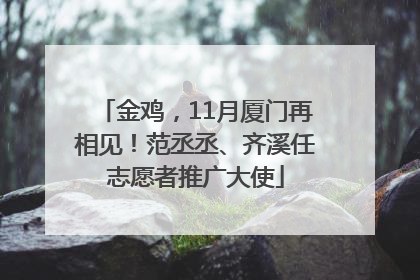 金鸡，11月厦门再相见！范丞丞、齐溪任志愿者推广大使