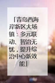 青岛西海岸新区大场镇：多元联动、智治无忧，提升综治中心新效能