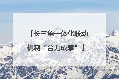 长三角一体化联动机制“合力成拳”