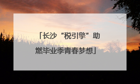 长沙“税引擎”助燃毕业季青春梦想