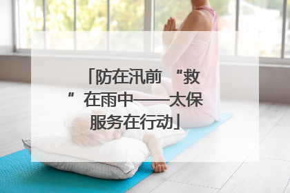 防在汛前 “救”在雨中——太保服务在行动