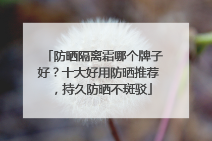 防晒隔离霜哪个牌子好？十大好用防晒推荐，持久防晒不斑驳