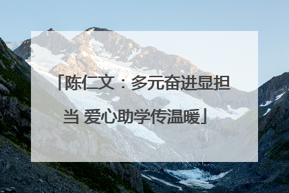 陈仁文：多元奋进显担当 爱心助学传温暖