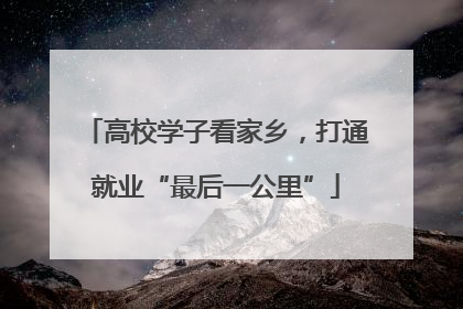 高校学子看家乡，打通就业“最后一公里”