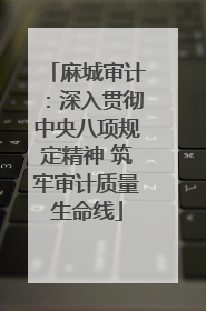 麻城审计：深入贯彻中央八项规定精神 筑牢审计质量生命线