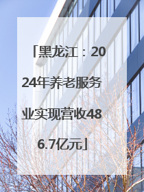 黑龙江：2024年养老服务业实现营收486.7亿元