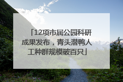 12项市属公园科研成果发布，青头潜鸭人工种群规模破百只