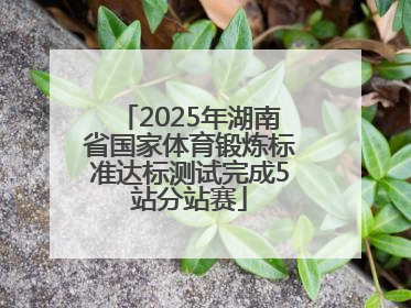 2025年湖南省国家体育锻炼标准达标测试完成5站分站赛