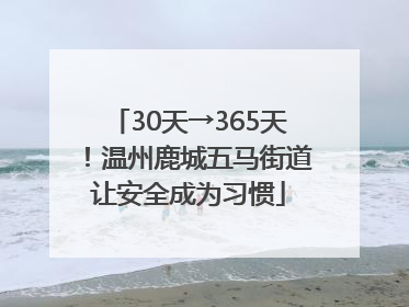 30天→365天！温州鹿城五马街道让安全成为习惯