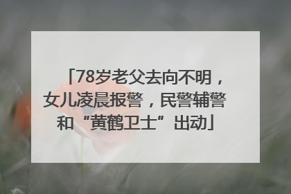 78岁老父去向不明，女儿凌晨报警，民警辅警和“黄鹤卫士”出动
