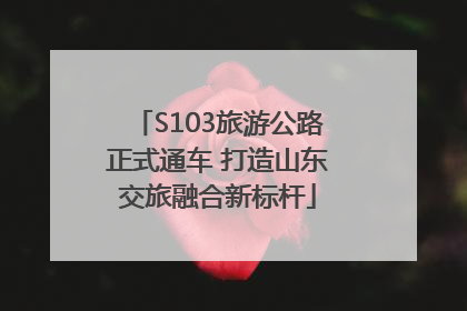 S103旅游公路正式通车 打造山东交旅融合新标杆
