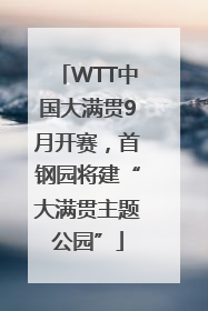 WTT中国大满贯9月开赛，首钢园将建“大满贯主题公园”